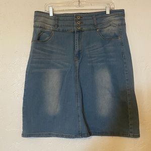 NWOT-Be Girl Jeans distressed denim skirt, size 2X